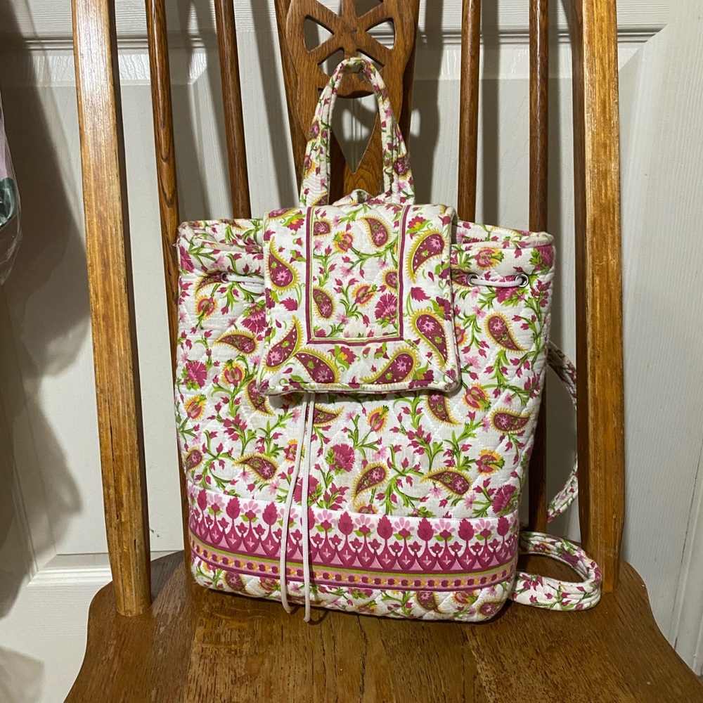 Floral print backpack purse